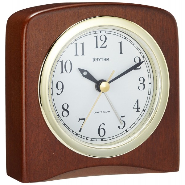 Rhythm(Japan) Beep Alarm Wooden Table Clock 
